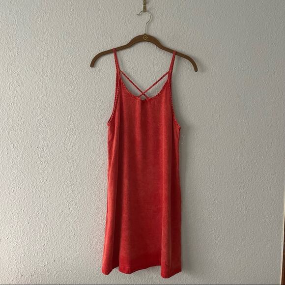 Project Social T Red Acid Wash Mini  Dress Orange NWOT Size XS - Picture 1 of 6